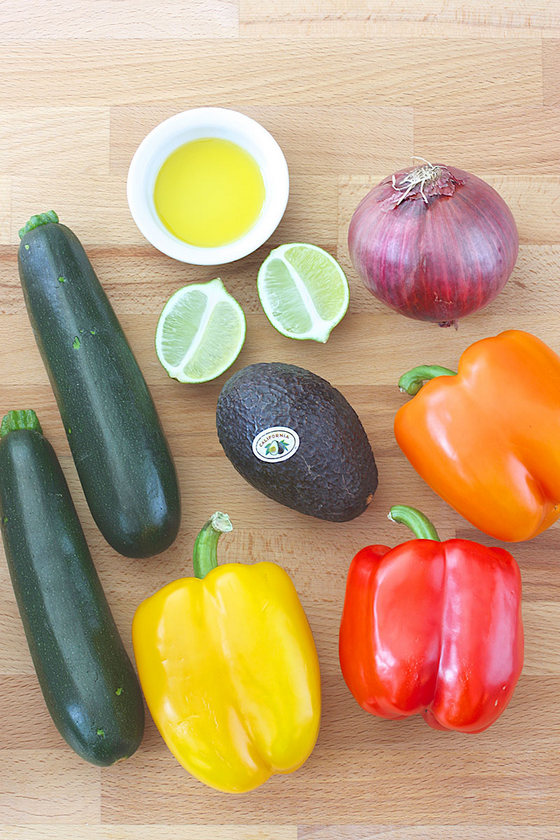 California Avocados with assorted raw vegetables